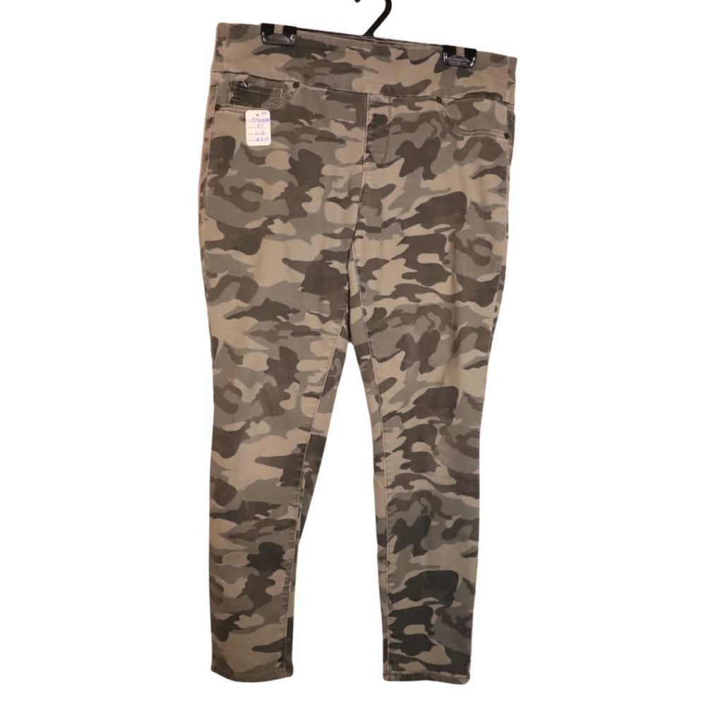 JORDACHE Army Style Pants With Beige Gray Broken High Weist Women's Size Large